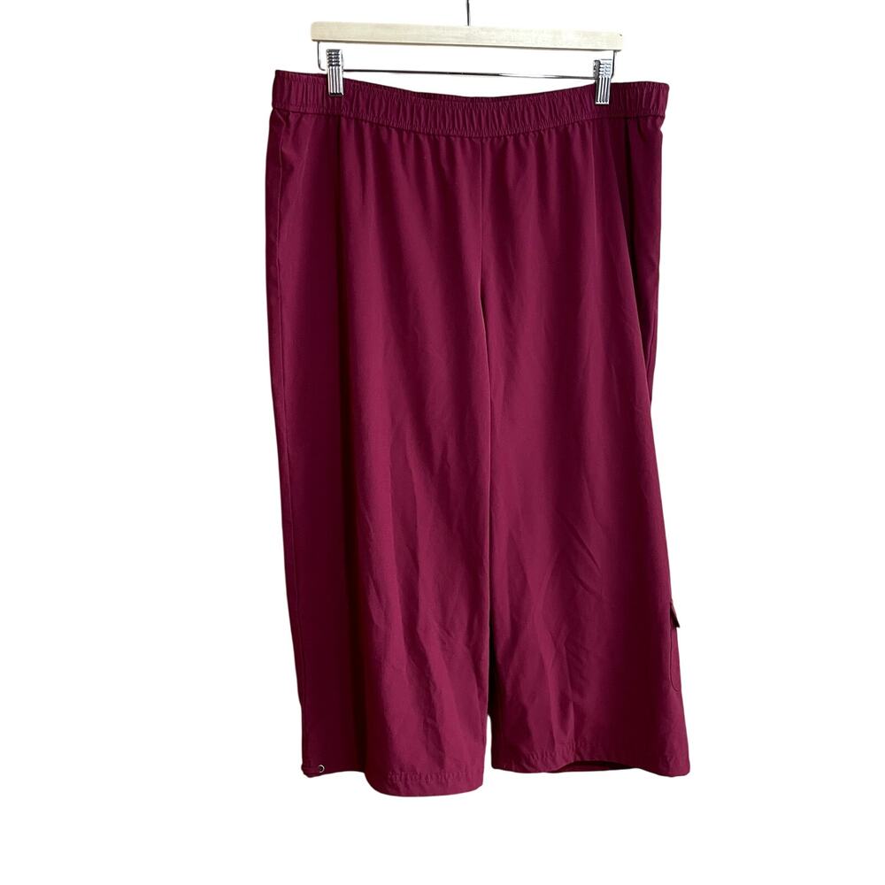 Zenergy by Chico's deep pink wide leg capri trousers women's size 16 (chico's 3)